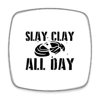 Clay pigeon shooting - Square fridge magnet - white - Front