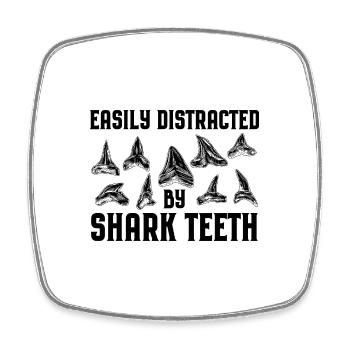 Dents de requin Collecte | Idées cadeaux Shark Tooth - Magnet carré - blanc - Devant