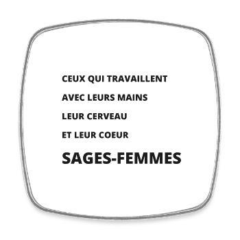 sage-femme_pensée-Idée cadeau_mamoway - Magnet carré - blanc - Devant