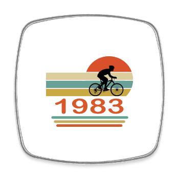 40 Anniversaire 1983 Vintage Retro Cycliste Cycliste - Magnet carré - blanc - Devant