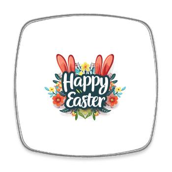 Frohe Ostern Hasenohren Bunter Frühling für - Viereckiger Kühlschrankmagnet - Weiß - Vorne