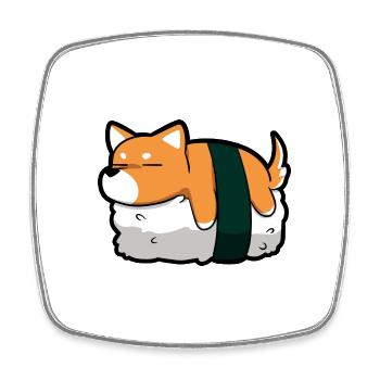 Shiba Inu Dog Sushi Japan Akita I Gift - Square fridge magnet - white - Front