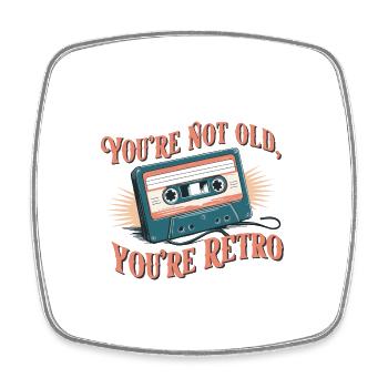 You're Not Old You're Retro Classic Cassette Tape - Viereckiger Kühlschrankmagnet - Weiß - Vorne