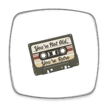 You're Not Old You're Retro Classic Cassette Tape - Viereckiger Kühlschrankmagnet - Weiß - Vorne