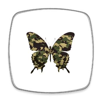 Natürliche Camouflage Schmetterling - Viereckiger Kühlschrankmagnet - Weiß - Vorne