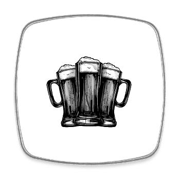 Bier Bierkrug Team - Viereckiger Kühlschrankmagnet - Weiß - Vorne