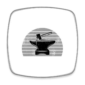Amboss - Viereckiger Kühlschrankmagnet - Weiß - Vorne