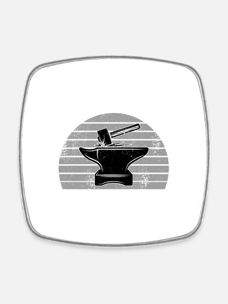 Amboss - Viereckiger Kühlschrankmagnet - Weiß