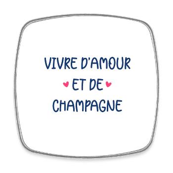 Vivre d'amour de - Magnet carré - blanc - Devant