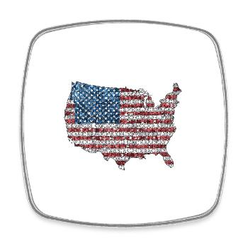 Patriotisches Puzzle Flagge Amerikanischer Stolz - Viereckiger Kühlschrankmagnet - Weiß - Vorne