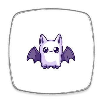 Bat Halloween Comic Ghost - Square fridge magnet - white - Front