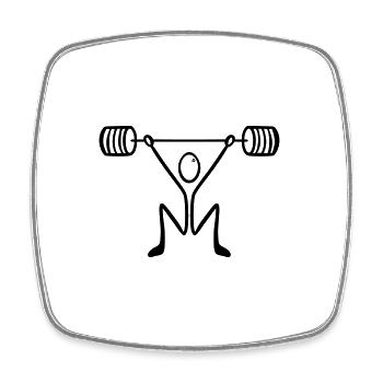 musculation - Magnet carré - blanc - Devant