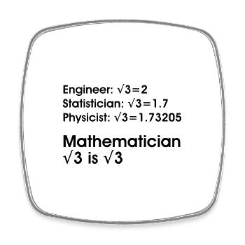 Professeur de mathématiques - Magnet carré - blanc - Devant