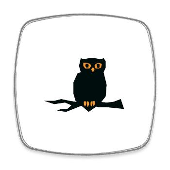 Halloween Owl - Square fridge magnet - white - Front