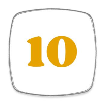 10 - Viereckiger Kühlschrankmagnet - Weiß - Vorne