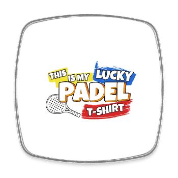 Padel Paddel Schläger Tennis Sport I Geschenk - Viereckiger Kühlschrankmagnet - Weiß - Vorne