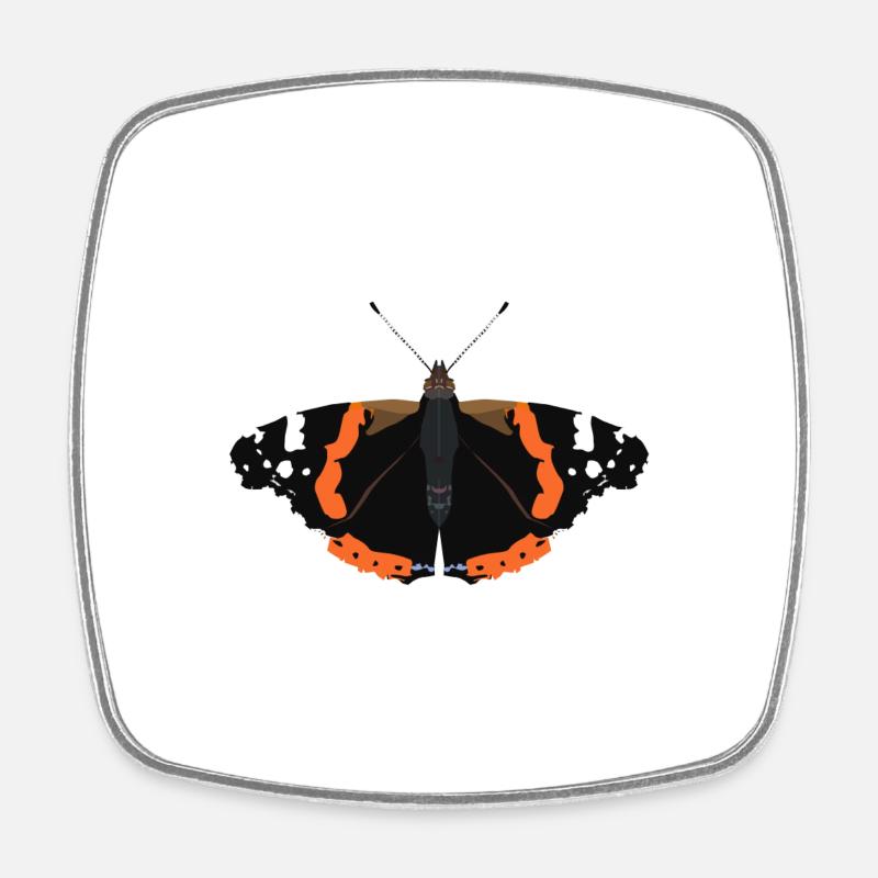 Butterflies: The Admiral - Square fridge magnet - white