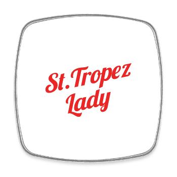 St. Tropez Lady - Viereckiger Kühlschrankmagnet - Weiß - Vorne