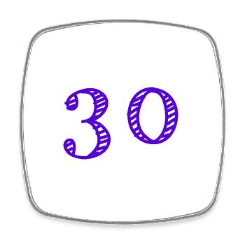 30 JAHRE. 30-JÄHRIGES JUBILÄUM. GEBURTSTAG 30 JAHRE. 30 - Viereckiger Kühlschrankmagnet - Weiß - Vorne