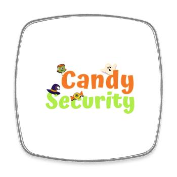 Funny Halloween Costume Candy Security - Square fridge magnet - white - Front