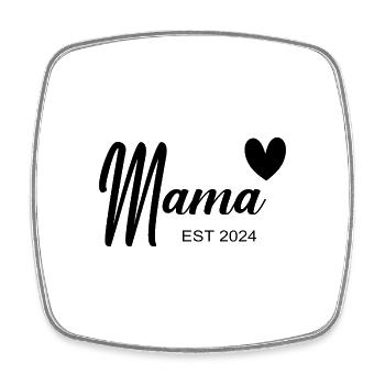 Mama Est 2024 - Square fridge magnet - white - Front