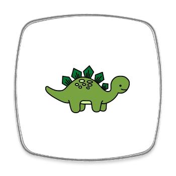 Dino Child Stegosaurus - Square fridge magnet - white - Front