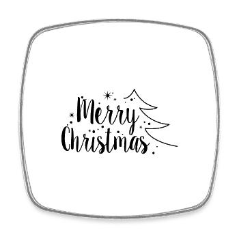 merry christmas - Viereckiger Kühlschrankmagnet - Weiß - Vorne