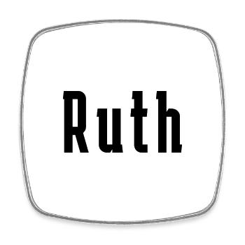 Ruth Damen Frauen Mädchen Namen - Viereckiger Kühlschrankmagnet - Weiß - Vorne