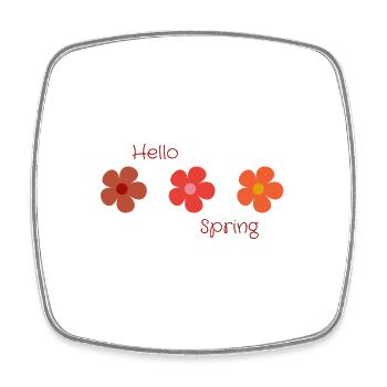 Hallo Frühling - Viereckiger Kühlschrankmagnet - Weiß - Vorne