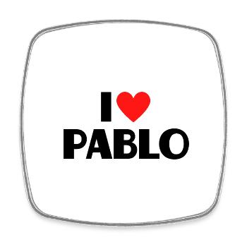 I Love Pablo Red Heart Love Fan Gift - Square fridge magnet - white - Front