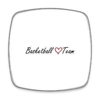 Cœur de l’équipe de basket-ball - Magnet carré - blanc - Devant