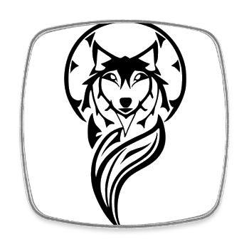 Starker Spirit Wolf. Das Tier der Wildnis - Viereckiger Kühlschrankmagnet - Weiß - Vorne