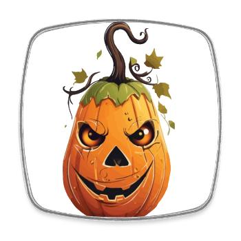 Lustiger Halloween Kürbis Kinderdesign - Viereckiger Kühlschrankmagnet - Weiß - Vorne