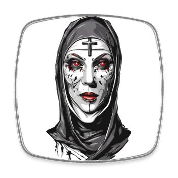 Gruselige Vampir Nonne Halloween Design - Viereckiger Kühlschrankmagnet - Weiß - Vorne