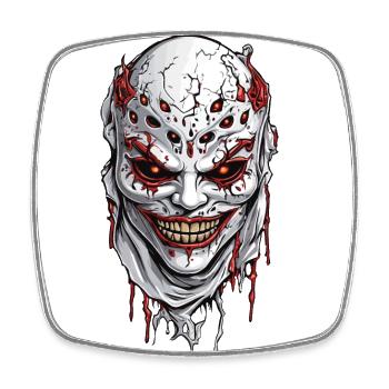 Scary Halloween Psychopath Mask Design - Magnet carré - blanc - Devant