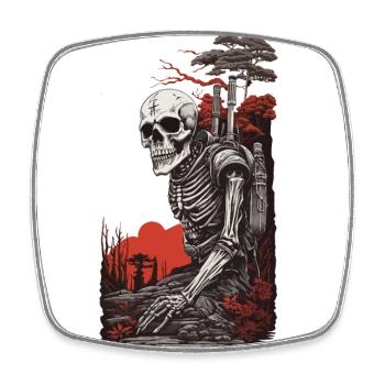 Okkulte Steampunk Apokalypse Gothic Skelet Design - Viereckiger Kühlschrankmagnet - Weiß - Vorne