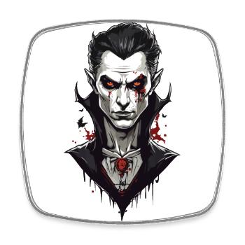 Rétro Vampire Design Spooky Halloween Movie Night - Magnet carré - blanc - Devant