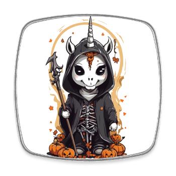 Magique Halloween Licorne sorcier Style gothique - Magnet carré - blanc - Devant