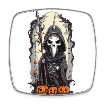Dark Unicorn Magical Gothic Halloween Spell - Square fridge magnet - white - Front