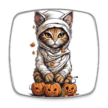 Cute Mummies Cat Halloween Cats Design - Square fridge magnet - white - Front