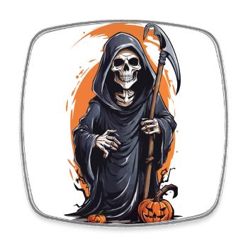 Petite Halloween Faucheuse Drôle Octobre - Magnet carré - blanc - Devant