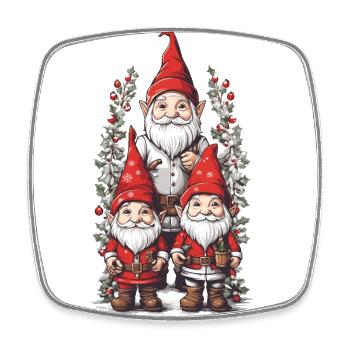 Nordische Gnome Weihnachtszauber mit Elfen Zwergen - Viereckiger Kühlschrankmagnet - Weiß - Vorne