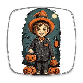 Rétro Halloween Kid Trick or Treat Design - Magnet carré - blanc - Devant