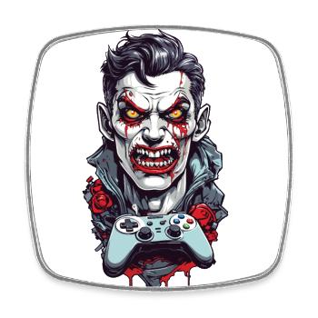 Conception de jeu de joueur d’Halloween effrayante - Magnet carré - blanc - Devant