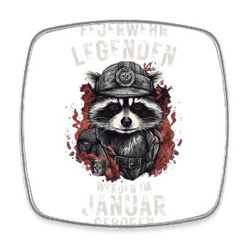 Feuerwehr Legenden sind im Januar geboren - Viereckiger Kühlschrankmagnet - Weiß - Vorne