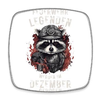 Feuerwehr Legenden sind im Dezember geboren - Viereckiger Kühlschrankmagnet - Weiß - Vorne