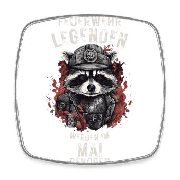 Feuerwehr Legenden sind im Mai geboren - Viereckiger Kühlschrankmagnet - Weiß - Vorne