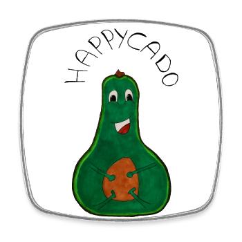 HappyCado - Square fridge magnet - white - Front