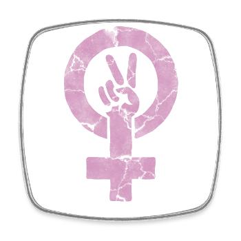Peace Frieden - Frauen für Frieden - Viereckiger Kühlschrankmagnet - Weiß - Vorne