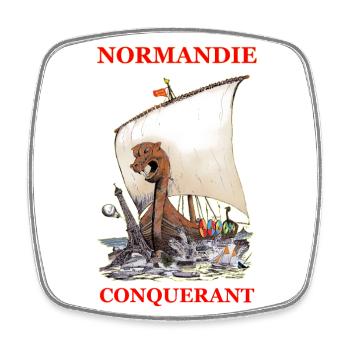 NORMANDIE CONQUERANT Kreation Louis RUNEMBERG © - Viereckiger Kühlschrankmagnet - Weiß - Vorne